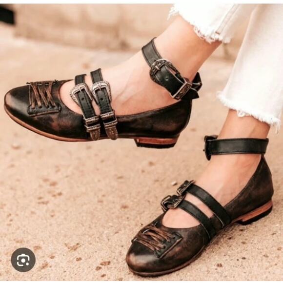 Freebird Bentley Mary Jane Flats Size 7 Western Boho - Picture 1 of 12